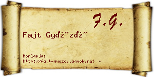 Fajt Győző névjegykártya